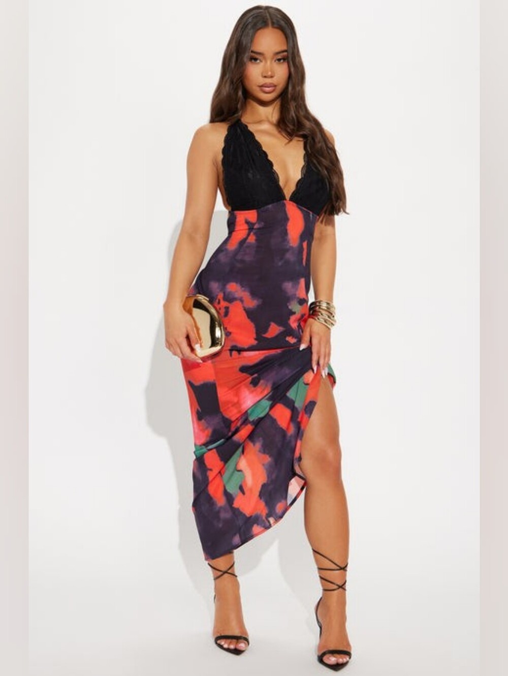 HOT Tie Dye Lace Dress Low Back Romantic Slip Dress Size S NWOT
